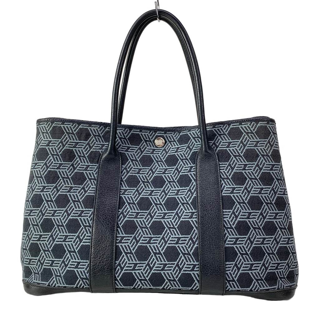Hermès Garden Party PM Tote Bag Black Gray Toile So H Buffle